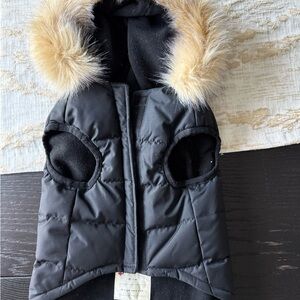 Pajar Pup Black Dog parka with Faux Fur Trim